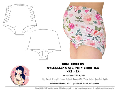 Overbelly Maternity Underwear - Bum Huggers Shorties