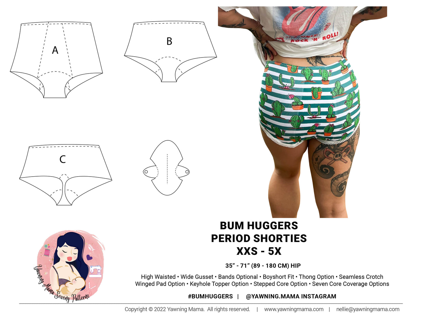 Period Underwear - Bum Huggers Shorties