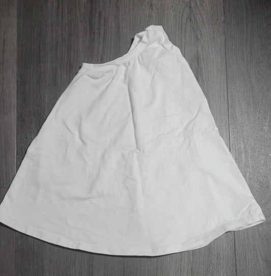 1-2T White One-Shoulder Toddler Gown
