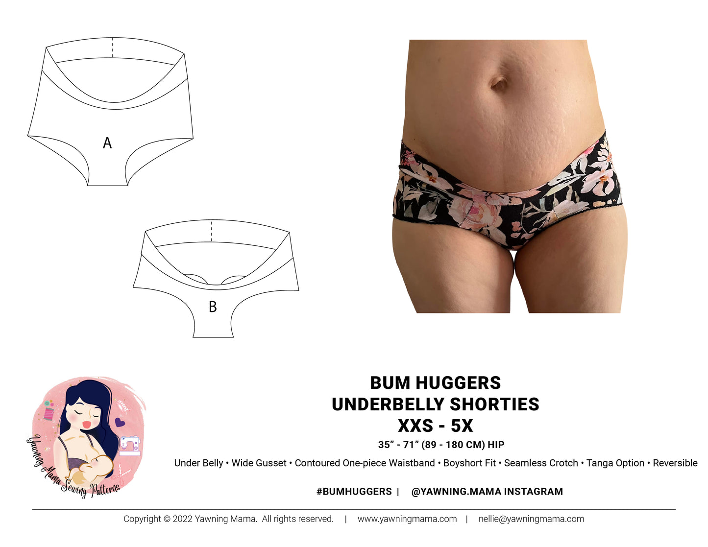 Underbelly Maternity Underwear - Bum Huggers Shorties